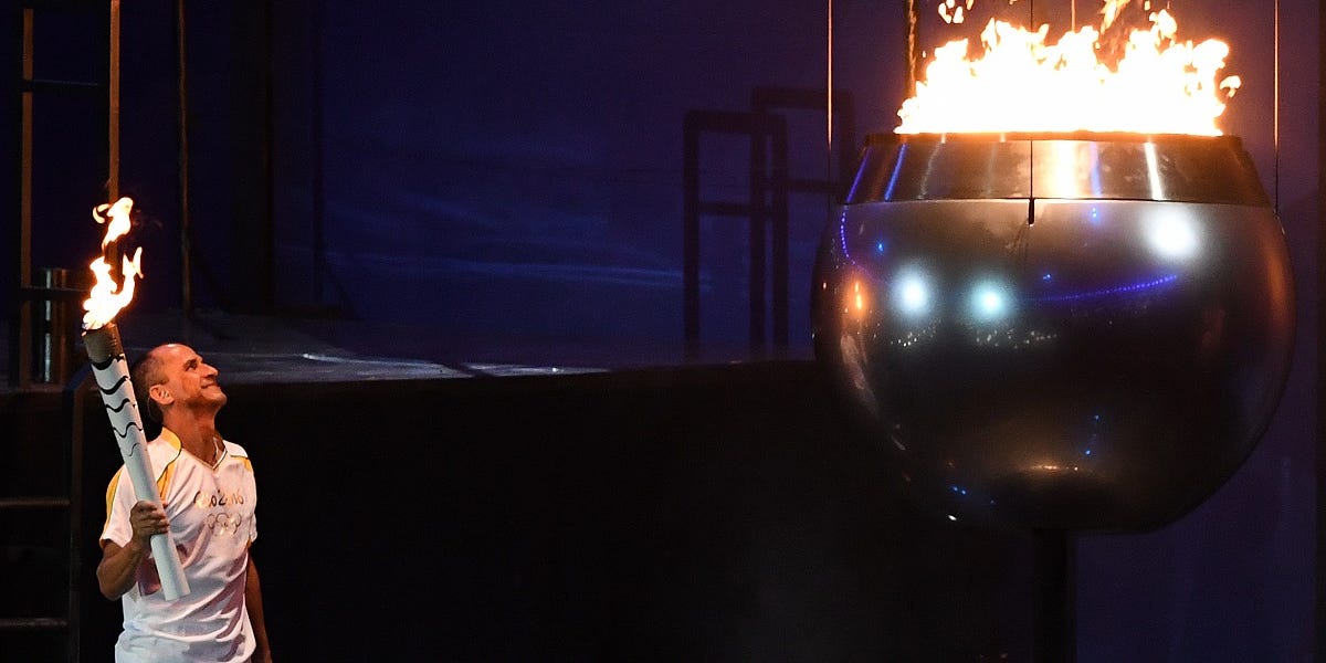 First tennis player olympic cauldron