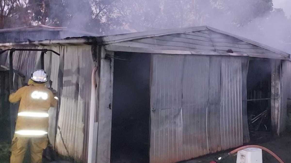 Firefighters contain shed fire at Callington