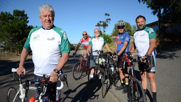 Five years after his stroke, Phil Rosewall is back on his bike