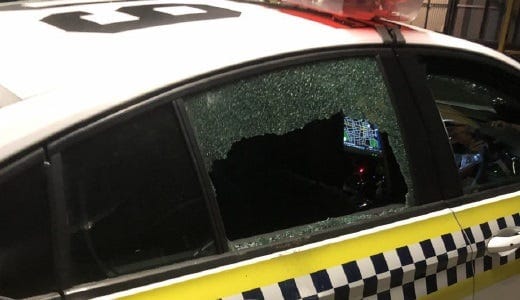 Four arrested after police car wrecked on Myall Avenue