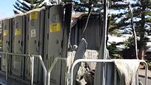 Police hunt arsonist after Pine Park port-a-loo fire