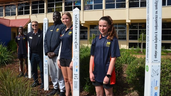 Peace poles erected at Murray Bridge High School